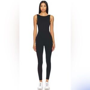 Black IVL Collection Cross Back Muscle Tank Jumpsuit in Jet Black size 4